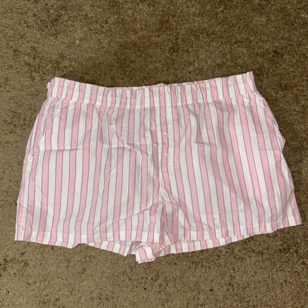 LOFT Pink and White Striped Women's Shorts